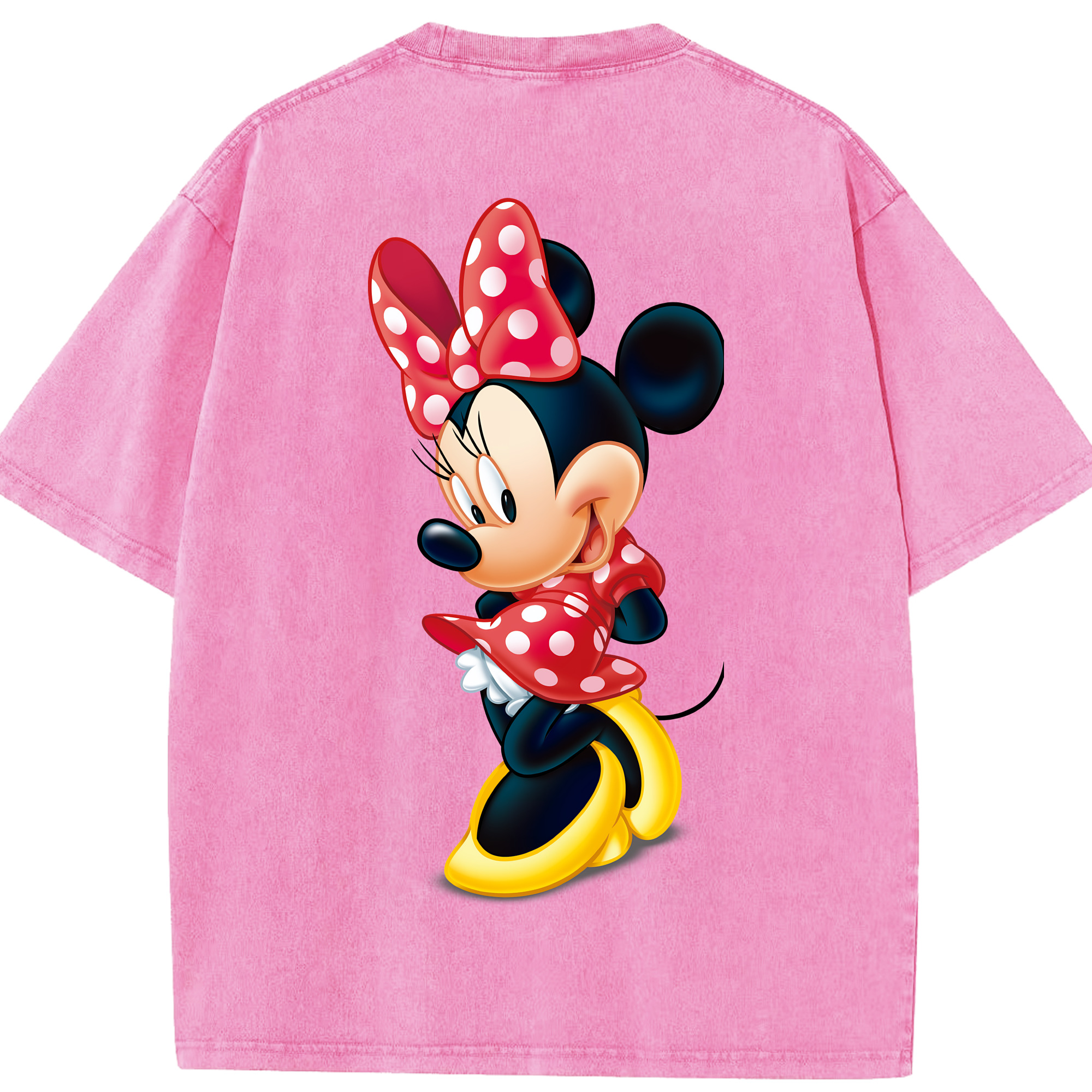 （画像用） ミッキーマウス Mickey Mouse 綿100% ヴィンテージ風 半袖Tシャツ（背面プリント）